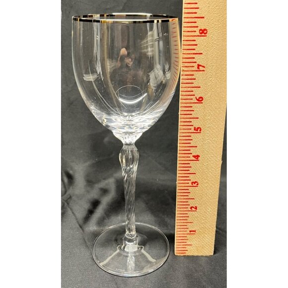 4 Lenox Crystal Madison Platinum Trim Water Goblets Glasses 8 1/2" - Picture 7 of 7